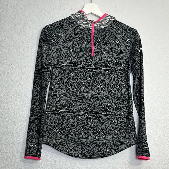 Nike Other - Nike Pro Girls 1/4 Zip Long Sleeve Hooded Pullover Black Size Large